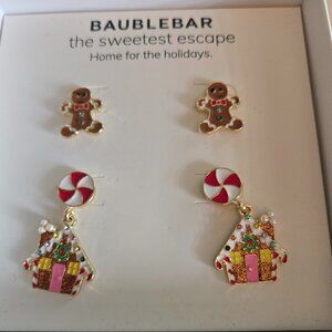 BAUBLEBAR the Sweetest Escape Home for the Holidays Gingerbread House Earrings